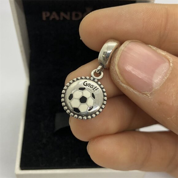 ✨🔥Pandora Soccer Dangle Charm Goal! Charm S925 Sterling Silver - Picture 4 of 7